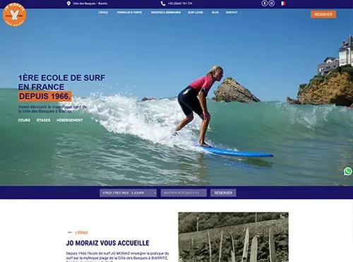 Jo Moraiz : Site et réservation d'école de surf